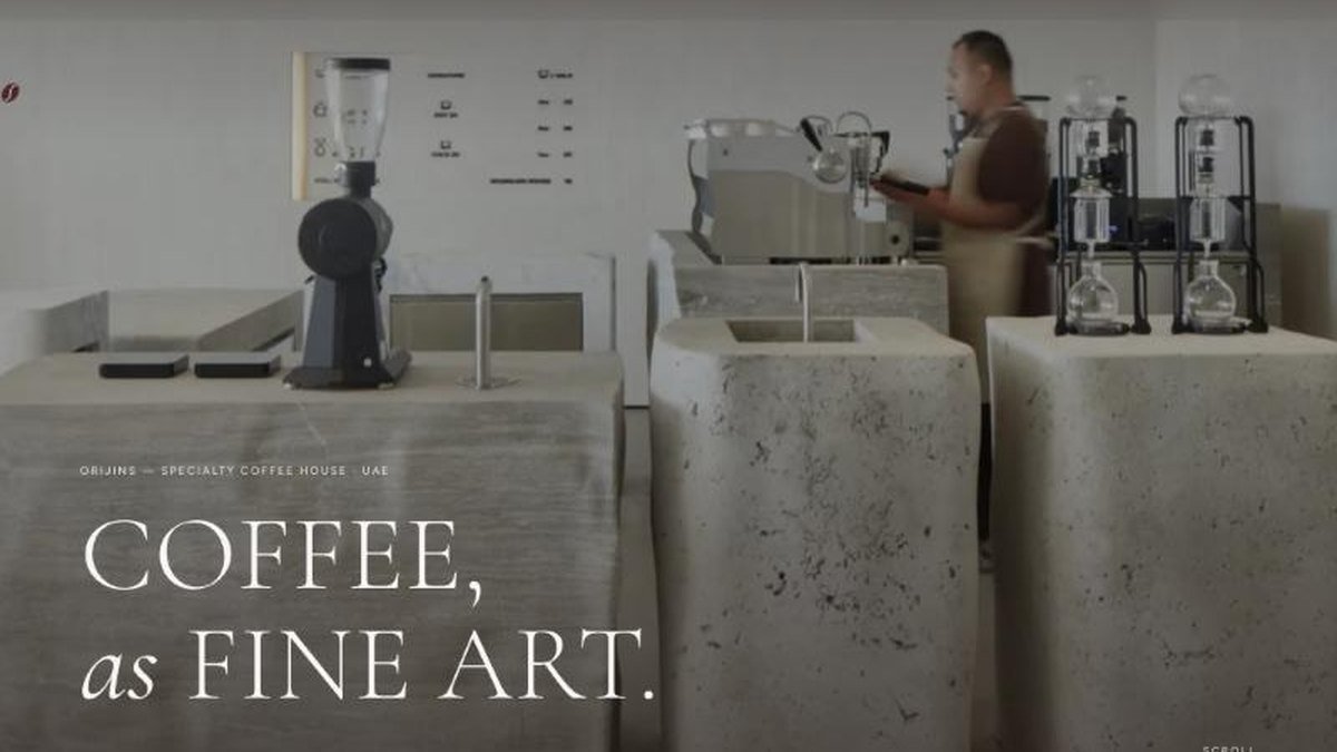 Orijins — specialty coffee house website preview